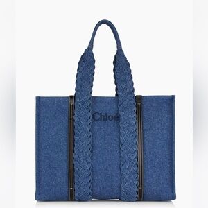 New with tags Chloe denim large woody tote